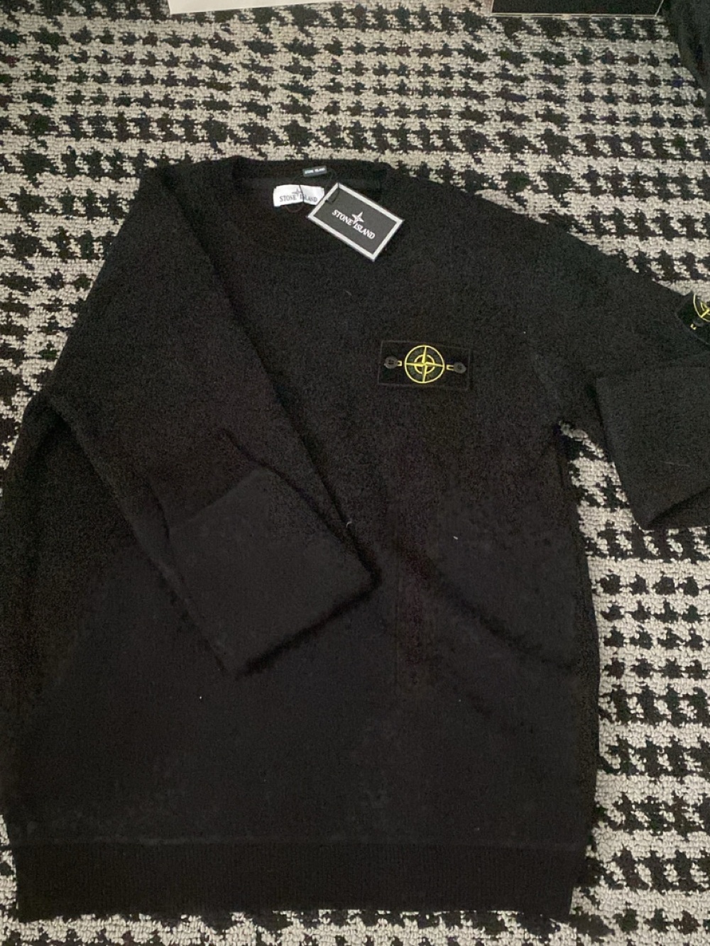 Stone Island Black Knit Sweater Crewneck With Badge Size [Large]